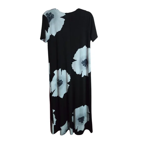 Jostar Floral Maxi Dress White Black Size S Small with Short Sleeves - Picture 2 of 3